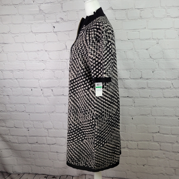 NWT CALVIN KLEIN Quarter Zip Patterned Sweater Dress - Picture 3 of 11